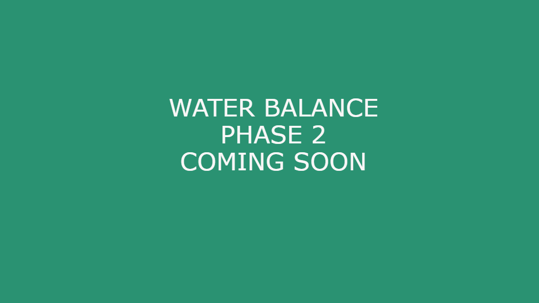 Water Balance Phase 2 Coming Soon