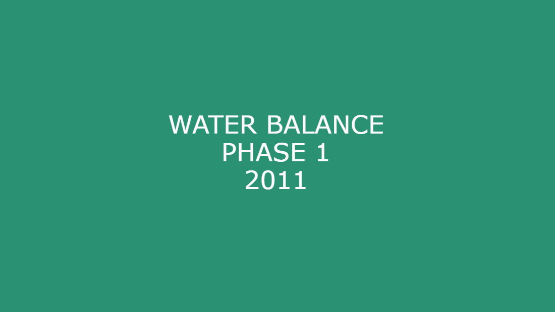 Water Balance Phase 1